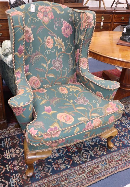 A George I style wing armchair